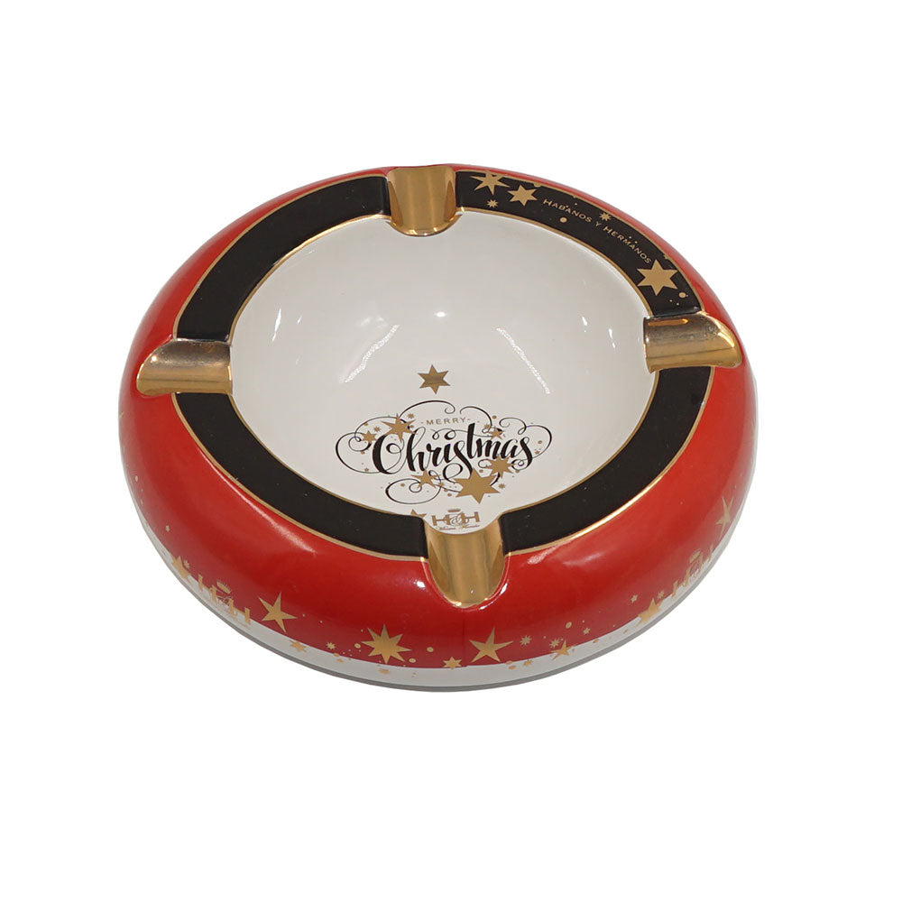 Ashtray Christmas on White – Rounded Ceramic Design