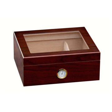 Cigar Humidor. Chalet Glasstop Cherry – 25–50 Ct