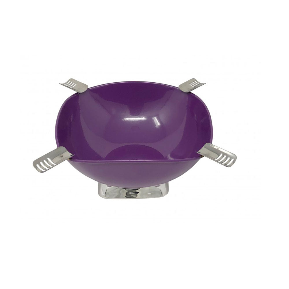 Smokin Ash Quadrangle Square Ashtray – Powder Coat Gloss Metallic Purple