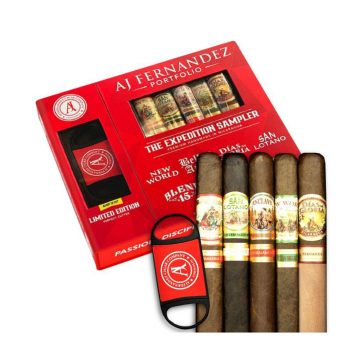 Coffret découverte AJ Fernandez The Expedition Sampler avec coupe-légumes et briquet