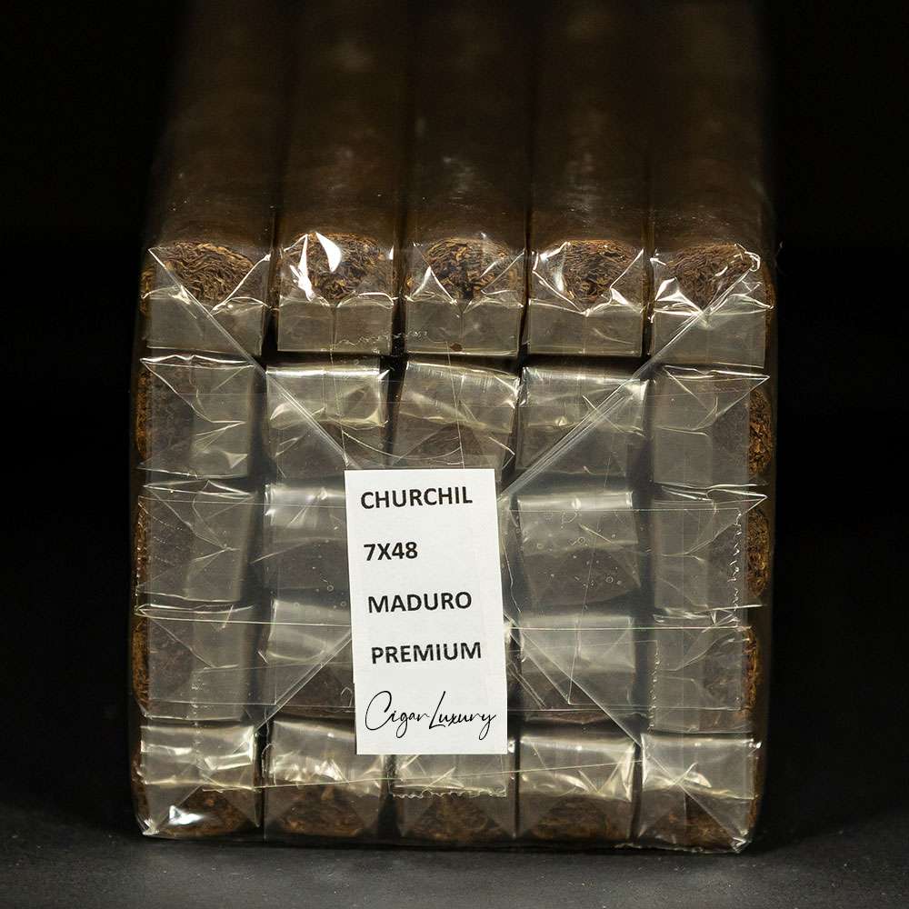 Churchill Premiumᐩ Maduro – 7×48 avec cellophane.