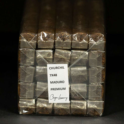 Churchill Premiumᐩ Maduro – 7×48 avec cellophane.