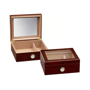 Cigar Humidor. Chalet Glasstop Cherry – 25–50 Ct