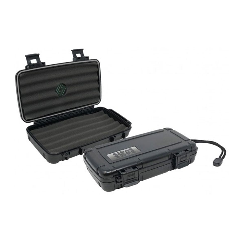 Cigar Safe 5 Ct. Travel Humidor – Black – Water & Crush Resistant