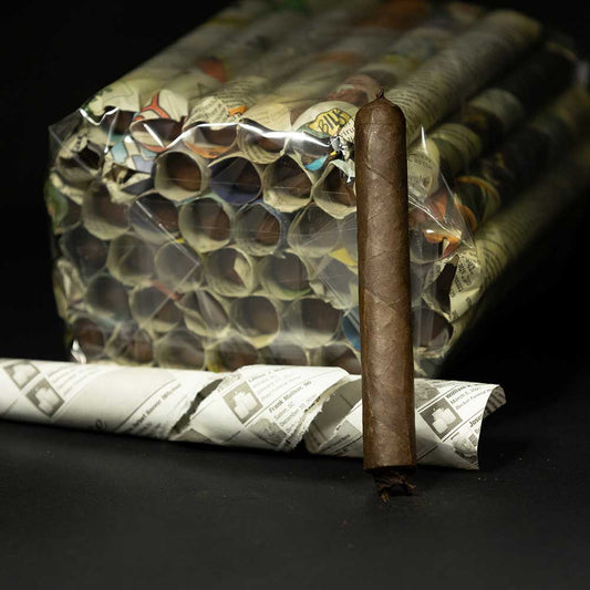 Corona Gorda Pig-tail Super Premium Maduro Ligero Newspaper  – 5½x54