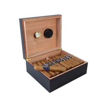 Desktop Humidor Chalet – Black – 25 to 50 Count