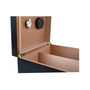 Desktop Humidor Chalet – Black – 25 to 50 Count