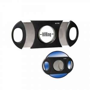 Guillotine Cigar Cutter – Double Blade, 80 Ring Gauge (Black)