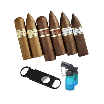 Coffret découverte NUB Club 6 pièces avec coupe-cigares et briquet