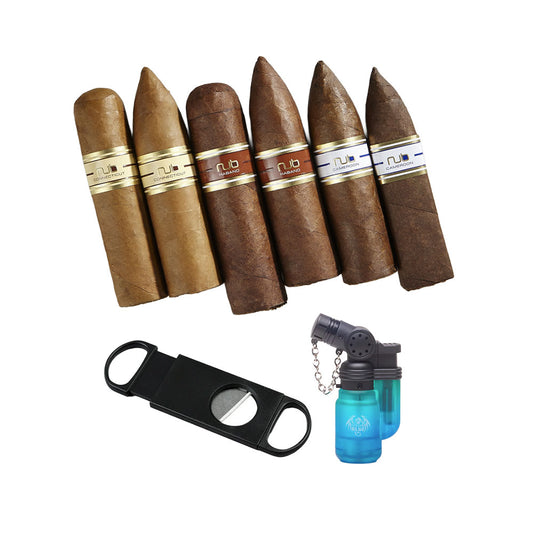 NUB Club 6-Pack Sampler w/ Cutter & Lighter