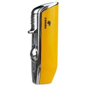 Tri-Flame Lighter with Cutter Set – Yellow