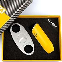 Tri-Flame Lighter with Cutter Set – Yellow
